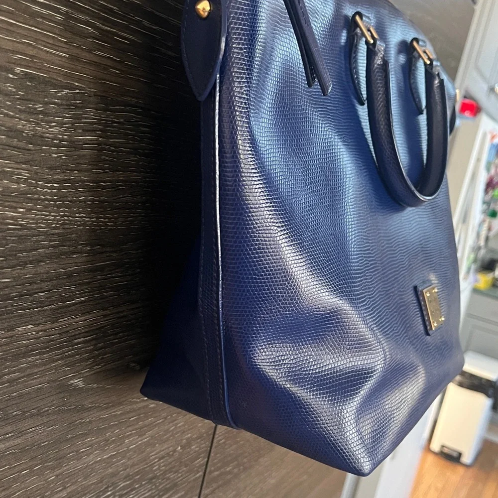 Dooney & Bourke Dark Royal Leather Large Tote - Picture 3 of 16